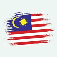 professionell hand måla malaysia flagga bakgrund vektor
