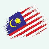 ny årgång malaysia grunge flagga vektor