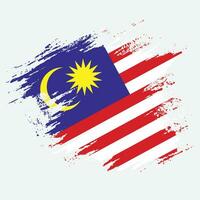bedrövad årgång grunge textur malaysia flagga vektor