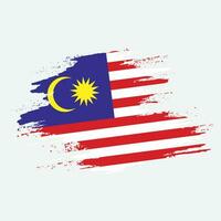 handbemalte malaysia-grunge-flagge vektor