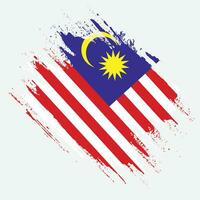 urblekt grungy stil malaysia flagga vektor