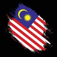 Grunge-Textur verblasster malaysischer Flaggenvektor vektor