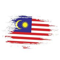 hand måla malaysia grunge flagga vektor