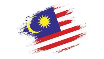 färgrik borsta effekt malaysia flagga vektor