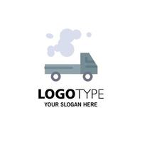 bil lastbil utsläpp gas förorening företag logotyp mall platt Färg vektor