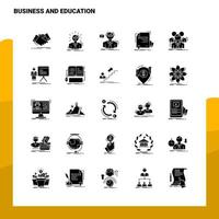 25 Geschäfts- und Bildungssymbolsatz solide Glyphensymbol-Vektorillustrationsvorlage für Web- und mobile Ideen für Unternehmen vektor