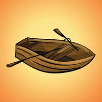 Holzboot-Symbol, Cartoon-Stil vektor