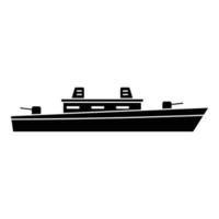 fartyg militär ikon, enkel svart stil vektor