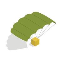 militär fallskärm ikon, isometrisk 3d stil vektor