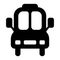 Glyph-Bus-Symbol auf weißem Hintergrund vektor