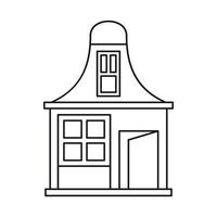 Haus mit einem Mansardensymbol, Umrissstil vektor