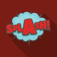 Comic-Boom-Splash-Symbol, flacher Stil vektor