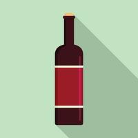 glas flaska av röd vin ikon, platt stil vektor