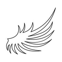vinge ikon, översikt stil vektor