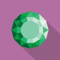 smaragd- diamant ikon, platt stil. vektor