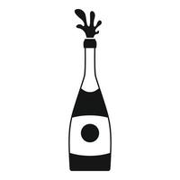 Splash-Champagner-Flaschen-Symbol, einfacher Stil vektor
