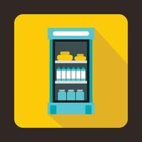 Produkter i de mataffär kylskåp ikon vektor