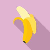 offenes Bananensymbol, flacher Stil vektor