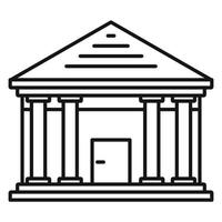 Ikone des Gerichtsgebäudes aus Stein, Umrissstil vektor