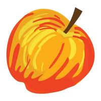 rotes gelbes Apfelsymbol, Cartoon-Stil vektor