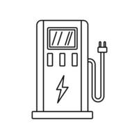elektrisk bil station ikon, översikt stil vektor