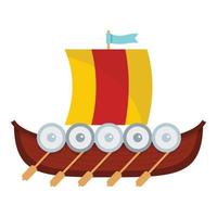 Wikingerboot-Symbol, flacher Stil vektor