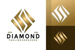 lyx diamant logotyp design, varumärke identitet logotyper vektor, modern logotyp, logotyp mönster vektor illustration mall
