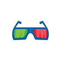 Brille für 3D-Filmsymbol, Cartoon-Stil vektor