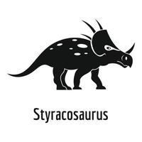 styracosaurus ikon, enkel stil. vektor