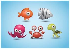 Kostenlos Cute Animal Icons Vektor