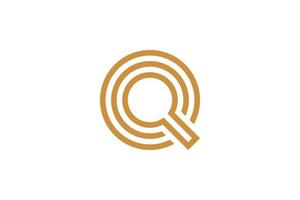 Logo-Vorlage für den Monoline-Buchstaben q vektor