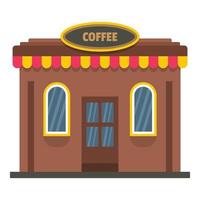 kaffe affär ikon, platt stil vektor