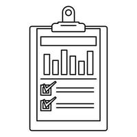 checklista Graf ikon, översikt stil vektor