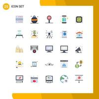 Aktienvektor-Icon-Pack mit 25 Zeilenzeichen und Symbolen für Biochemie-Mining-Board-Währung Online-Banking editierbare Vektordesign-Elemente vektor