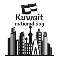 firande kuwait nationell dag bakgrund, enkel stil vektor