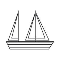 Segelboot-Symbol, Umrissstil vektor