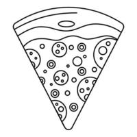 färsk skiva pizza ikon, översikt stil vektor