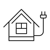 Energie sparen Home-Symbol, Outline-Stil vektor