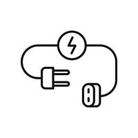 plugg spara energi ikon, översikt stil vektor
