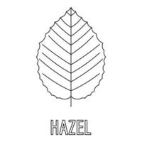 Haselblatt-Symbol, Umrissstil. vektor