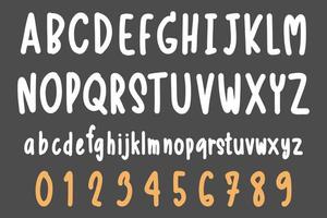 handgezeichnetes Vektoralphabet. Skript-Schriftart. vektor