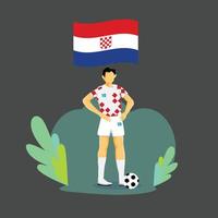 kroatien spelare platt begrepp karaktär design vektor