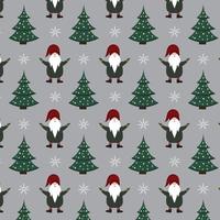 Weihnachten Musterdesign mit Gnomen. nordisches, skandinavisches weihnachten. Neujahrs-Set. geeignet für Geschenkdekoration, Postkarten, Geschenkpapier, Grußkarten, Urlaubsdrucke, Einladungen vektor