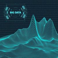 stor data visualisering. bakgrund 3d .stor data förbindelse bakgrund. cyber teknologi ai tech tråd nätverk trogen trådmodell data visualisering. vektor illustration . artificiell intelligens .