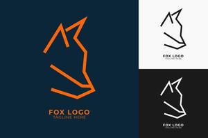 Fuchs-Logo minimalistisches Design. Moderne Form, einzigartiges Kopffuchs-Logo-Design vektor