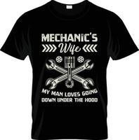 Mechaniker-T-Shirt-Design, Mechaniker-T-Shirt-Slogan und Bekleidungsdesign, Mechanikertypografie, Mechanikervektor, Mechanikerillustration vektor