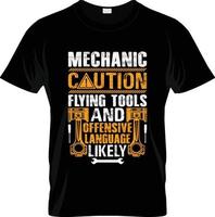 Mechaniker-T-Shirt-Design, Mechaniker-T-Shirt-Slogan und Bekleidungsdesign, Mechanikertypografie, Mechanikervektor, Mechanikerillustration vektor