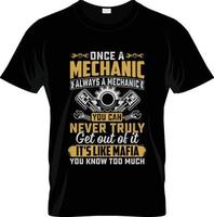 Mechaniker-T-Shirt-Design, Mechaniker-T-Shirt-Slogan und Bekleidungsdesign, Mechanikertypografie, Mechanikervektor, Mechanikerillustration vektor