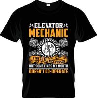 Mechaniker-T-Shirt-Design, Mechaniker-T-Shirt-Slogan und Bekleidungsdesign, Mechanikertypografie, Mechanikervektor, Mechanikerillustration vektor