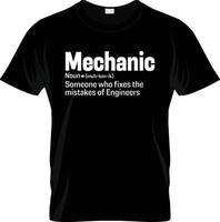 Mechaniker-T-Shirt-Design, Mechaniker-T-Shirt-Slogan und Bekleidungsdesign, Mechanikertypografie, Mechanikervektor, Mechanikerillustration vektor